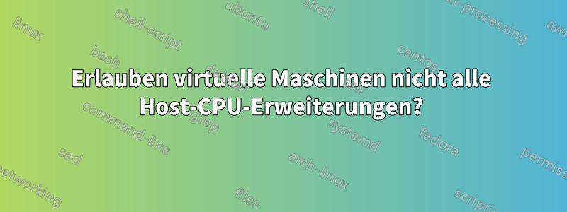 Erlauben virtuelle Maschinen nicht alle Host-CPU-Erweiterungen?