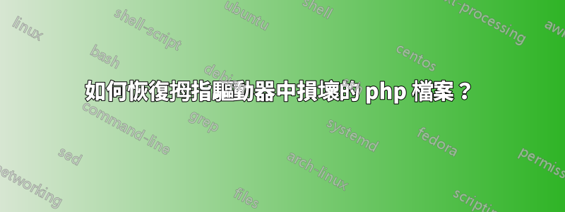 如何恢復拇指驅動器中損壞的 php 檔案？