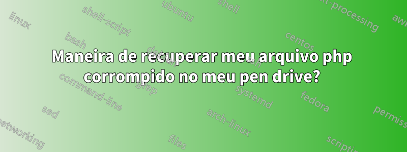 Maneira de recuperar meu arquivo php corrompido no meu pen drive?