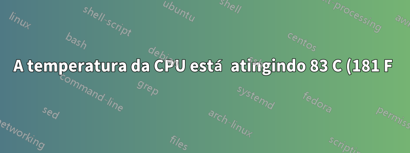 A temperatura da CPU está atingindo 83 C (181 F) no BIOS: Normal?