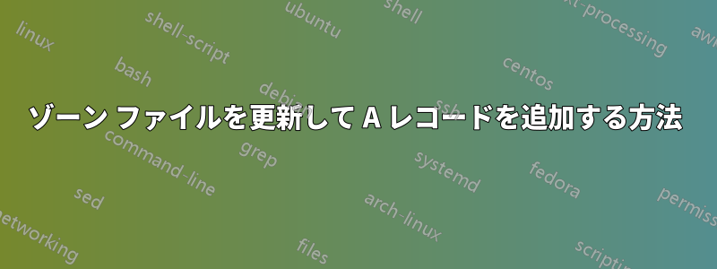 ゾーン ファイルを更新して A レコードを追加する方法