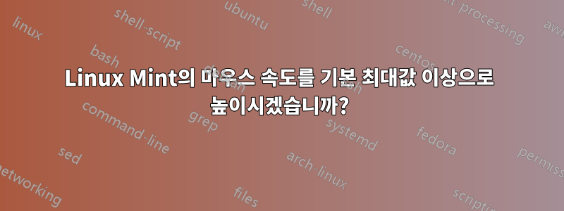 Linux Mint의 마우스 속도를 기본 최대값 이상으로 높이시겠습니까?