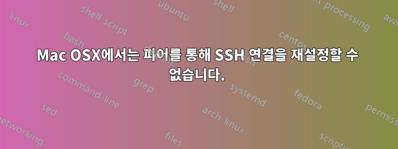 Mac OSX에서는 피어를 통해 SSH 연결을 재설정할 수 없습니다.