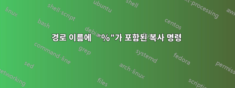 경로 이름에 "%"가 포함된 복사 명령