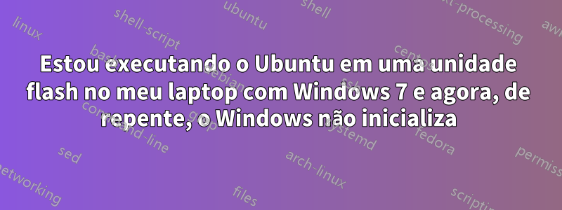 Estou executando o Ubuntu em uma unidade flash no meu laptop com Windows 7 e agora, de repente, o Windows não inicializa