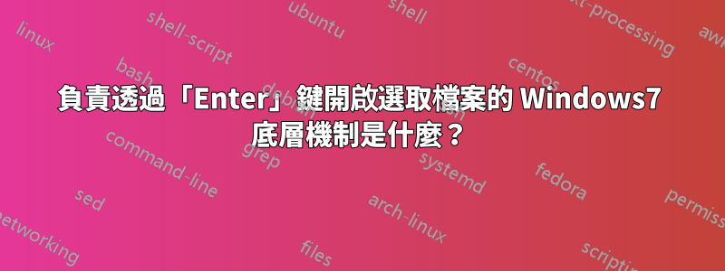 負責透過「Enter」鍵開啟選取檔案的 Windows7 底層機制是什麼？