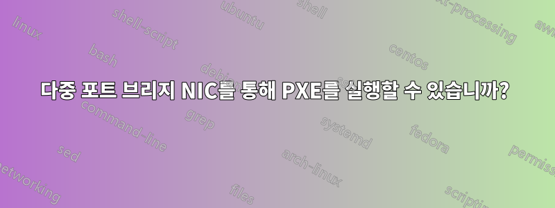 다중 포트 브리지 NIC를 통해 PXE를 실행할 수 있습니까?