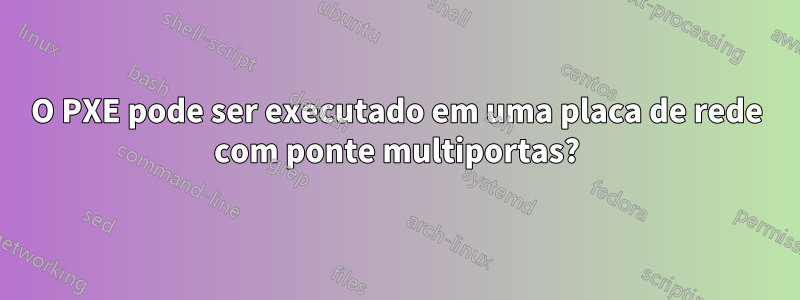 O PXE pode ser executado em uma placa de rede com ponte multiportas?