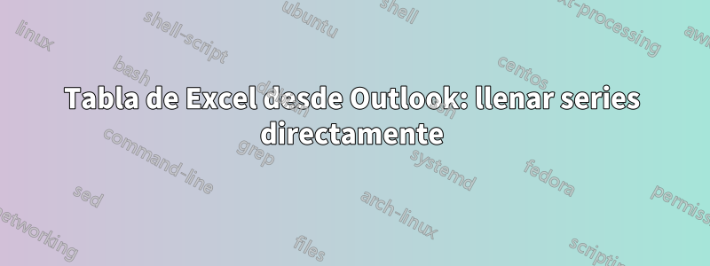 Tabla de Excel desde Outlook: llenar series directamente