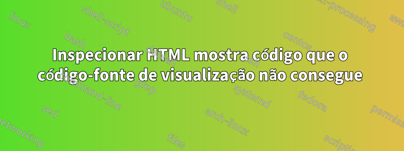 Inspecionar HTML mostra código que o código-fonte de visualização não consegue