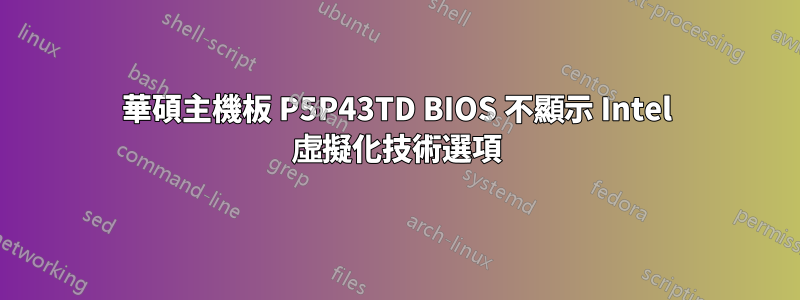 華碩主機板 P5P43TD BIOS 不顯示 Intel 虛擬化技術選項