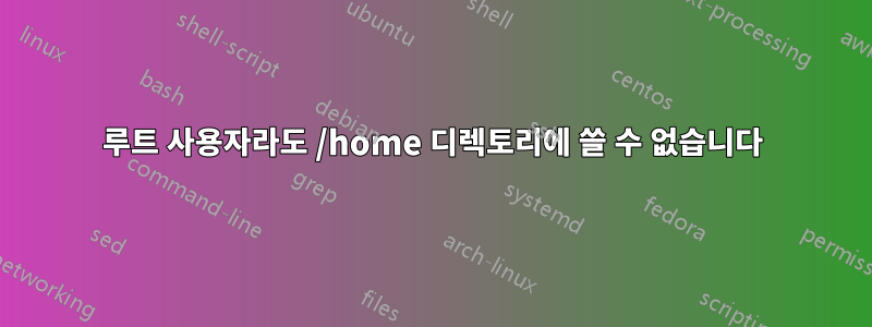 루트 사용자라도 /home 디렉토리에 쓸 수 없습니다