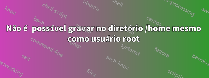 Não é possível gravar no diretório /home mesmo como usuário root