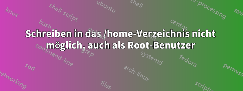 Schreiben in das /home-Verzeichnis nicht möglich, auch als Root-Benutzer