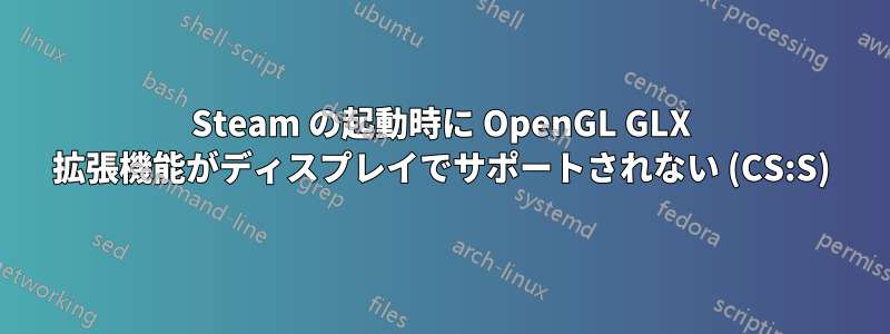 Steam の起動時に OpenGL GLX 拡張機能がディスプレイでサポートされない (CS:S)