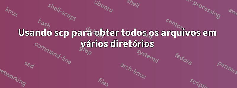 Usando scp para obter todos os arquivos em vários diretórios