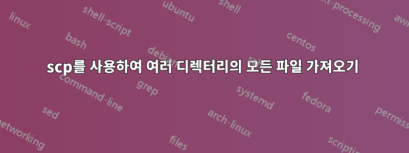 scp를 사용하여 여러 디렉터리의 모든 파일 가져오기