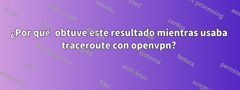 ¿Por qué obtuve este resultado mientras usaba traceroute con openvpn?