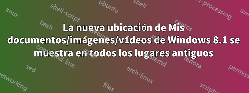 La nueva ubicación de Mis documentos/imágenes/vídeos de Windows 8.1 se muestra en todos los lugares antiguos