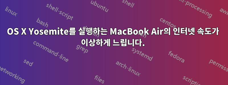 OS X Yosemite를 실행하는 MacBook Air의 인터넷 속도가 이상하게 느립니다.