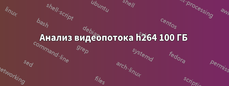 Анализ видеопотока h264 100 ГБ