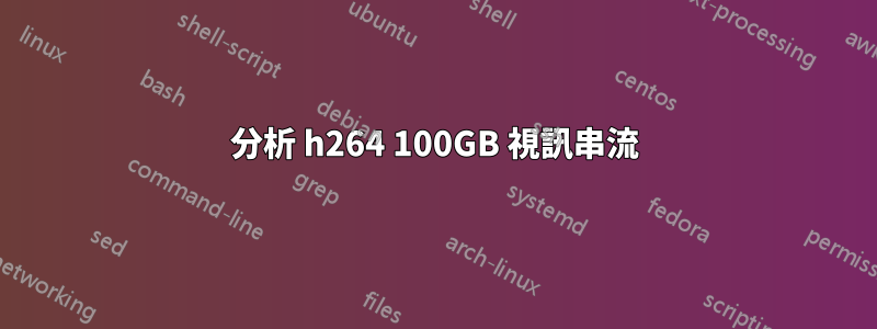 分析 h264 100GB 視訊串流