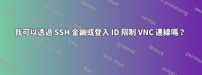 我可以透過 SSH 金鑰或登入 ID 限制 VNC 連線嗎？