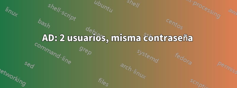 AD: 2 usuarios, misma contraseña