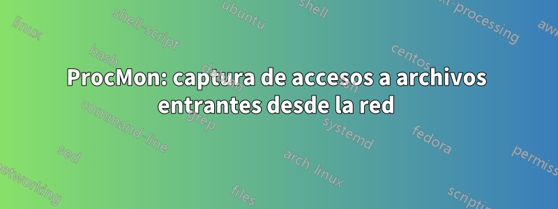 ProcMon: captura de accesos a archivos entrantes desde la red