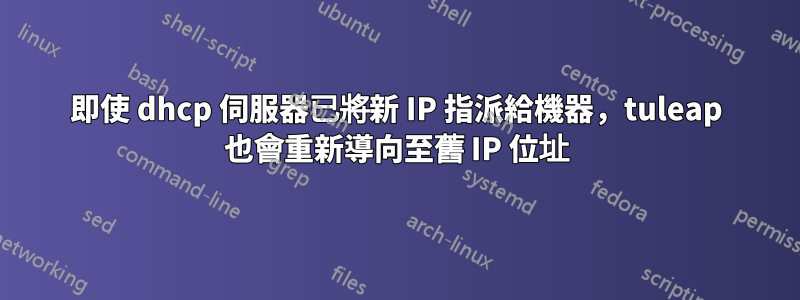 即使 dhcp 伺服器已將新 IP 指派給機器，tuleap 也會重新導向至舊 IP 位址