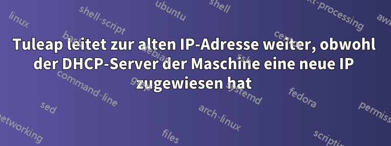 Tuleap leitet zur alten IP-Adresse weiter, obwohl der DHCP-Server der Maschine eine neue IP zugewiesen hat