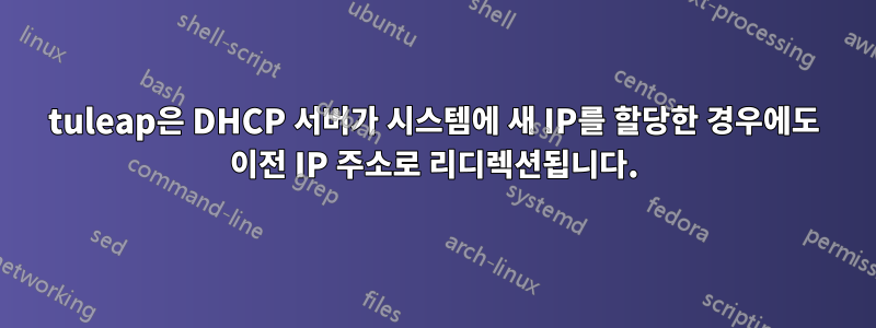 tuleap은 DHCP 서버가 시스템에 새 IP를 할당한 경우에도 이전 IP 주소로 리디렉션됩니다.