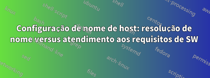 Configuração de nome de host: resolução de nome versus atendimento aos requisitos de SW