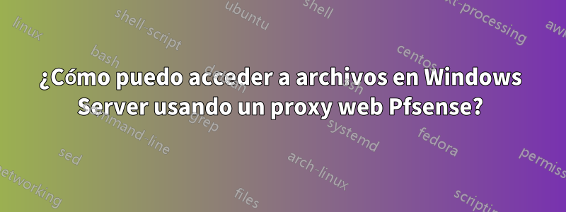 ¿Cómo puedo acceder a archivos en Windows Server usando un proxy web Pfsense?