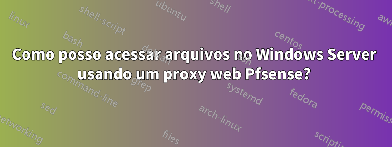 Como posso acessar arquivos no Windows Server usando um proxy web Pfsense?