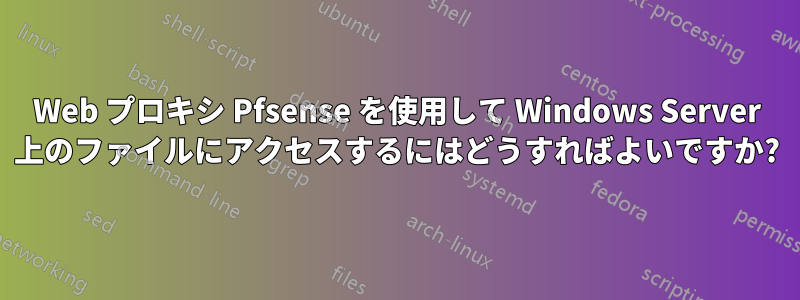 Web プロキシ Pfsense を使用して Windows Server 上のファイルにアクセスするにはどうすればよいですか?