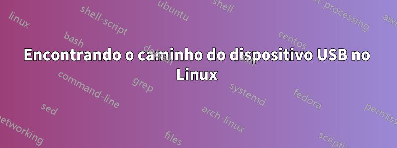 Encontrando o caminho do dispositivo USB no Linux