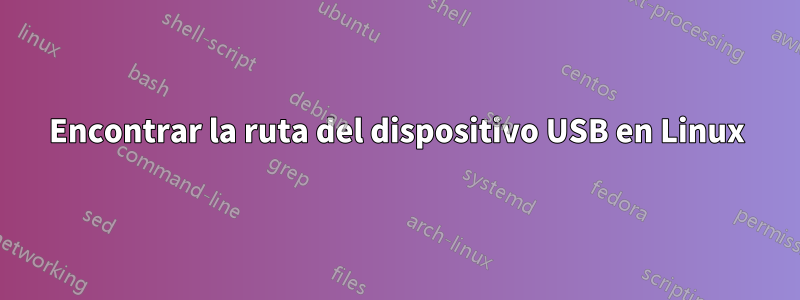 Encontrar la ruta del dispositivo USB en Linux