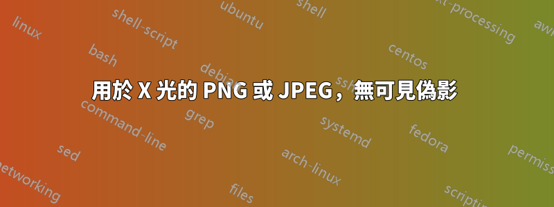 用於 X 光的 PNG 或 JPEG，無可見偽影