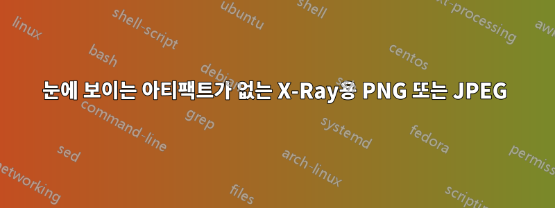 눈에 보이는 아티팩트가 없는 X-Ray용 PNG 또는 JPEG