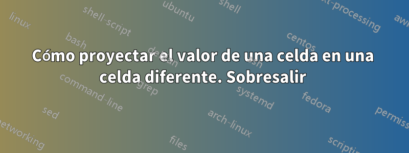 Cómo proyectar el valor de una celda en una celda diferente. Sobresalir