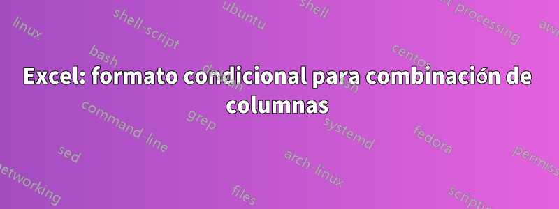 Excel: formato condicional para combinación de columnas