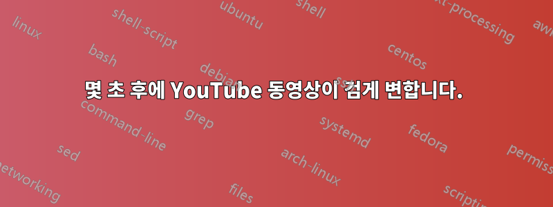 몇 초 후에 YouTube 동영상이 검게 변합니다.