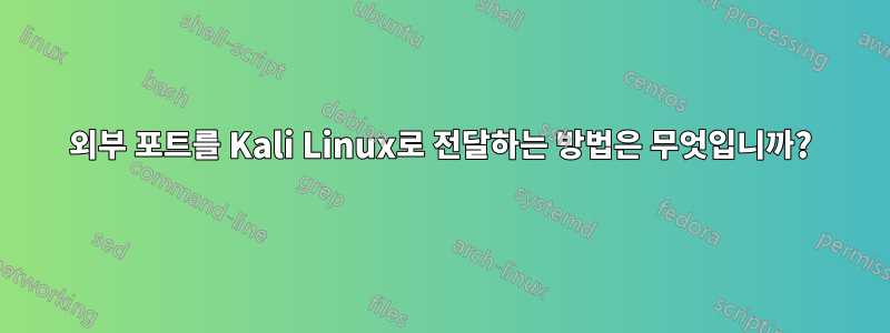 외부 포트를 Kali Linux로 전달하는 방법은 무엇입니까?