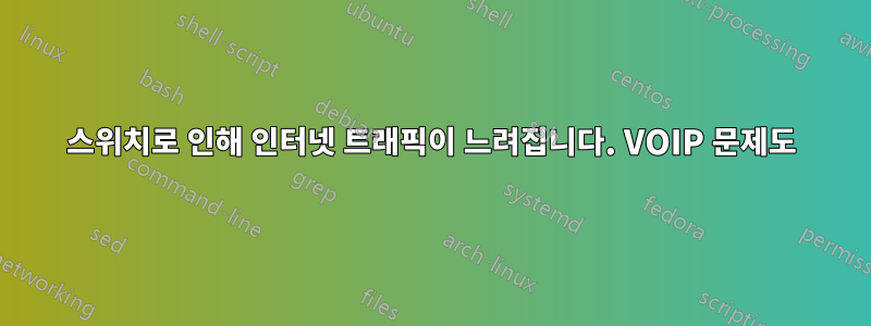 스위치로 인해 인터넷 트래픽이 느려집니다. VOIP 문제도