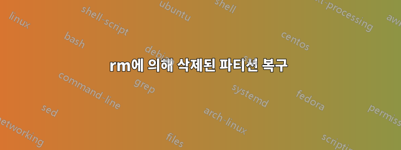 rm에 의해 삭제된 파티션 복구