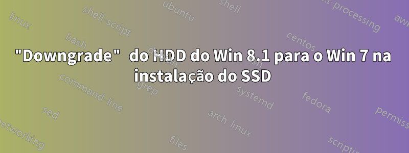 "Downgrade" do HDD do Win 8.1 para o Win 7 na instalação do SSD