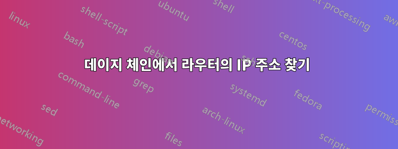 데이지 체인에서 라우터의 IP 주소 찾기