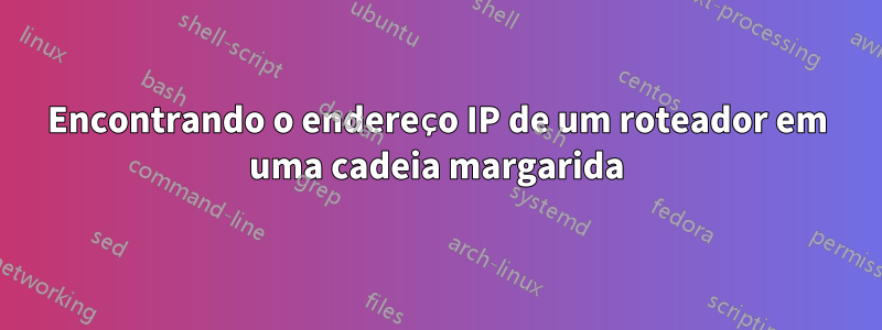 Encontrando o endereço IP de um roteador em uma cadeia margarida