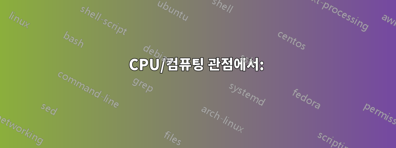 CPU/컴퓨팅 관점에서: